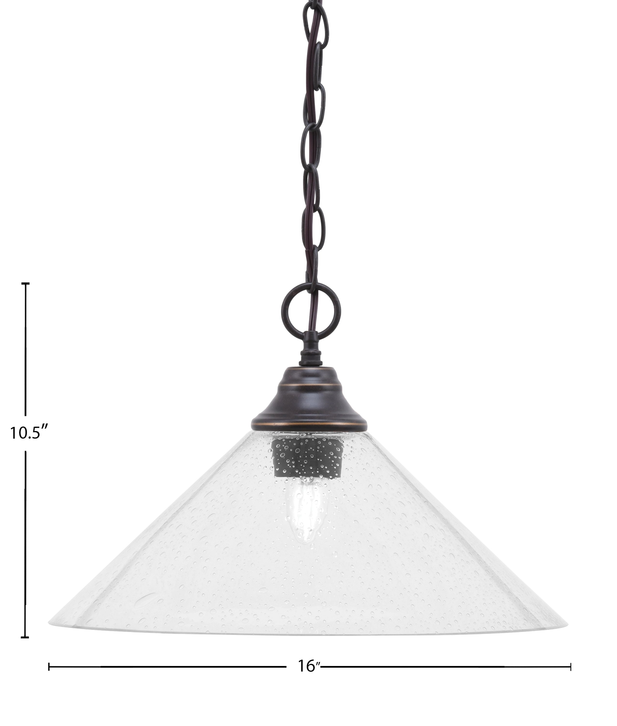 Chain One Light Pendant in Dark Granite with Clear Bubble Shade