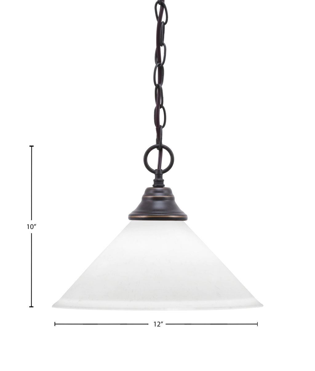 Chain One Light Pendant in Dark Granite with White Muslin Shade