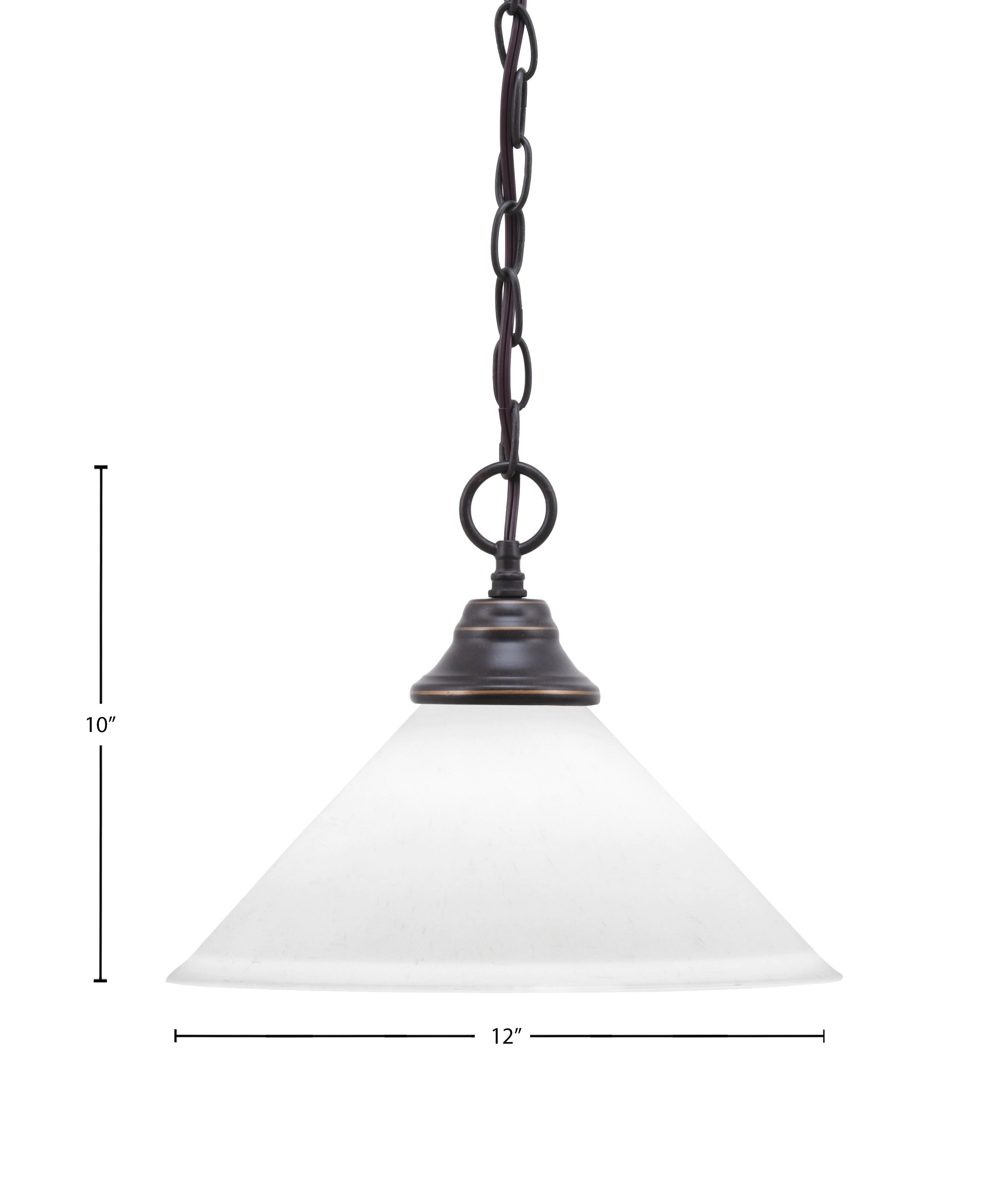 Chain One Light Pendant in Dark Granite with White Muslin Shade