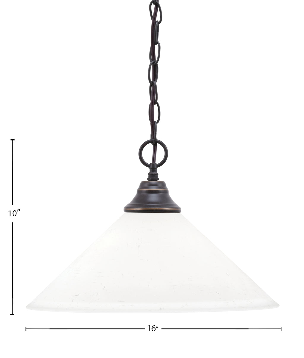 Chain One Light Pendant in Dark Granite with White Muslin Shade
