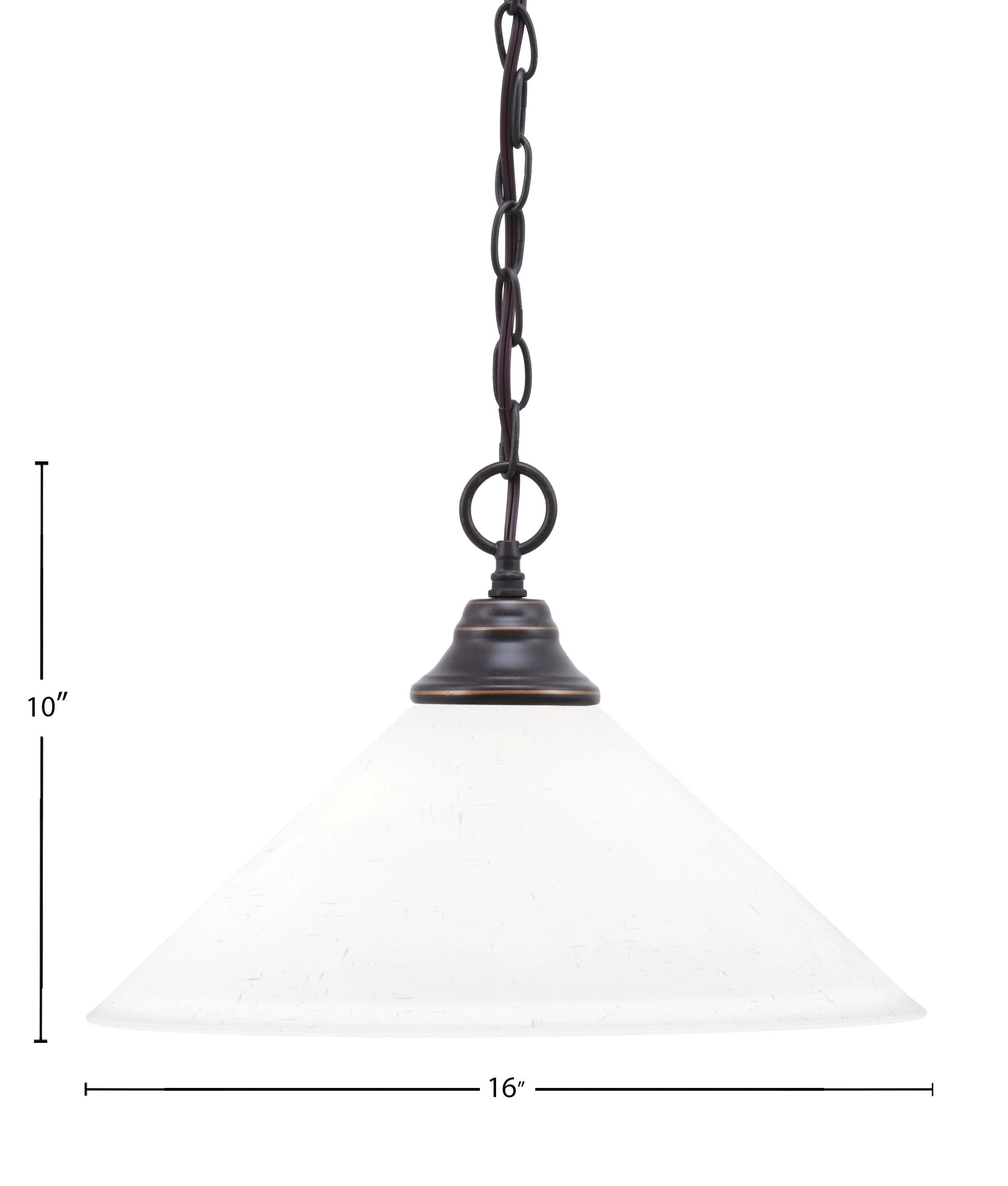 Chain One Light Pendant in Dark Granite with White Muslin Shade