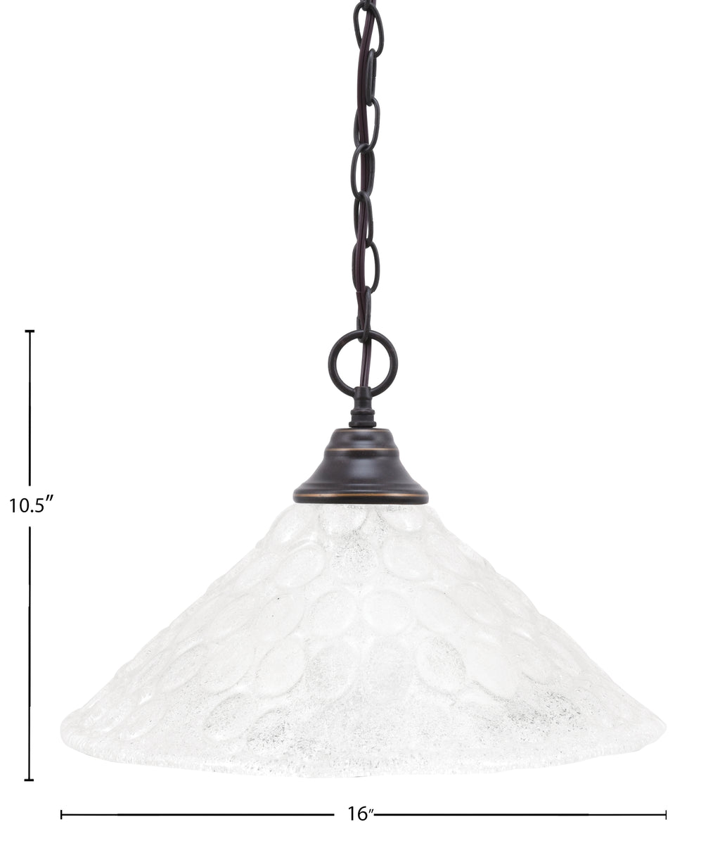 Any One Light Pendant in Dark Granite with 16" Italian Bubble Shade