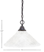 Any One Light Pendant in Dark Granite with 16" Italian Bubble Shade