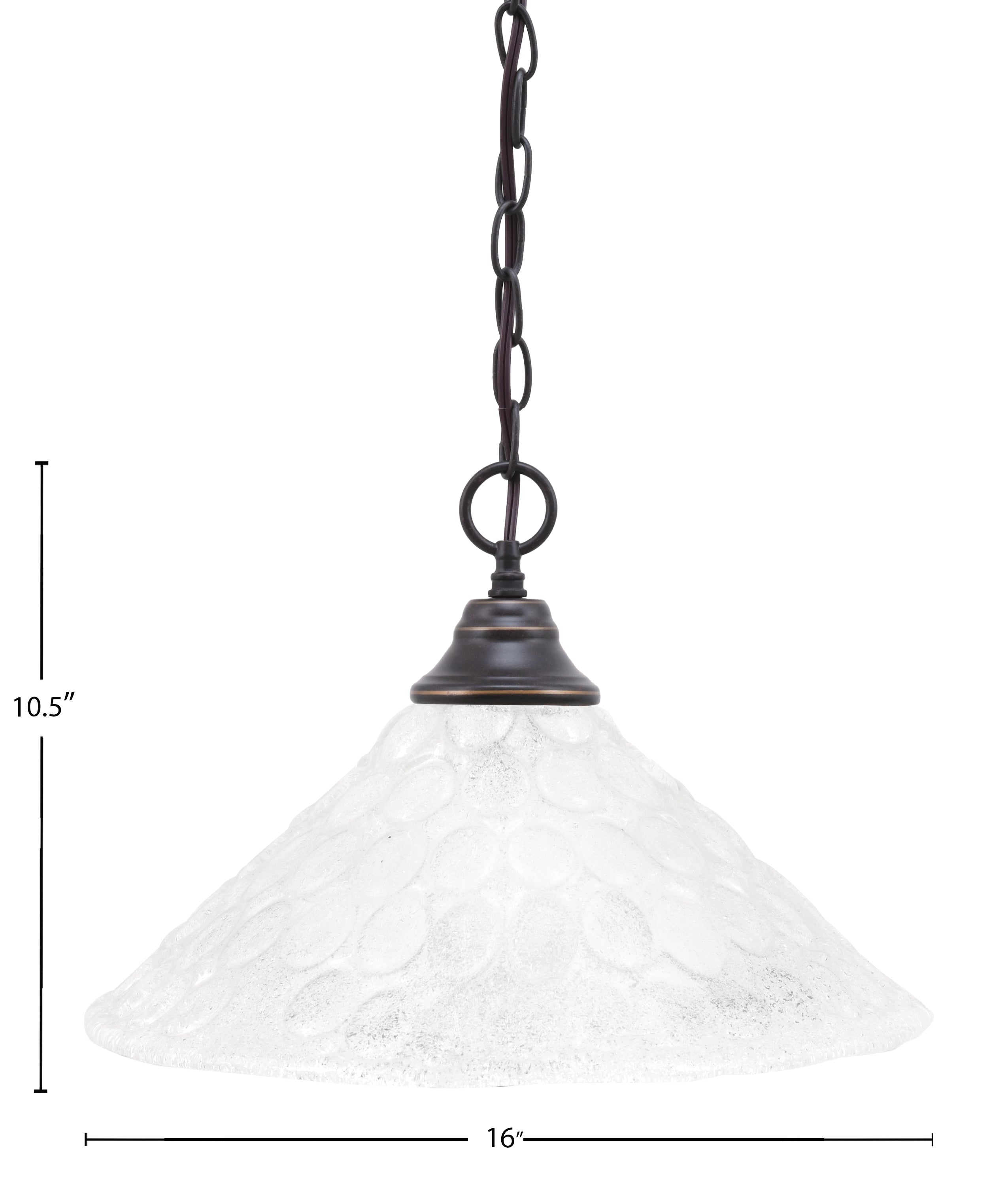 Any One Light Pendant in Dark Granite with 16" Italian Bubble Shade