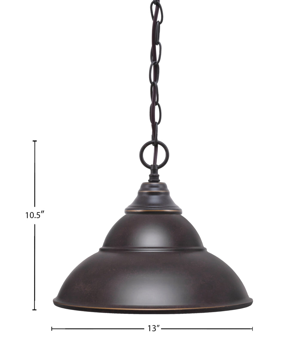 Chain One Light Pendant in Dark Granite with Dark Granite Double Bubble Metal Shade Shade