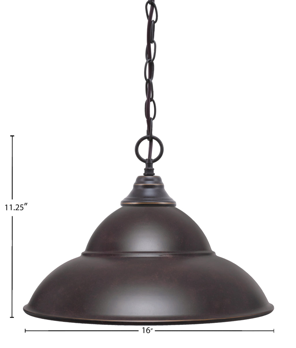 Chain One Light Pendant in Dark Granite with Dark Granite Double Bubble Metal Shade Shade