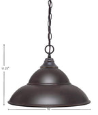 Chain One Light Pendant in Dark Granite with Dark Granite Double Bubble Metal Shade Shade
