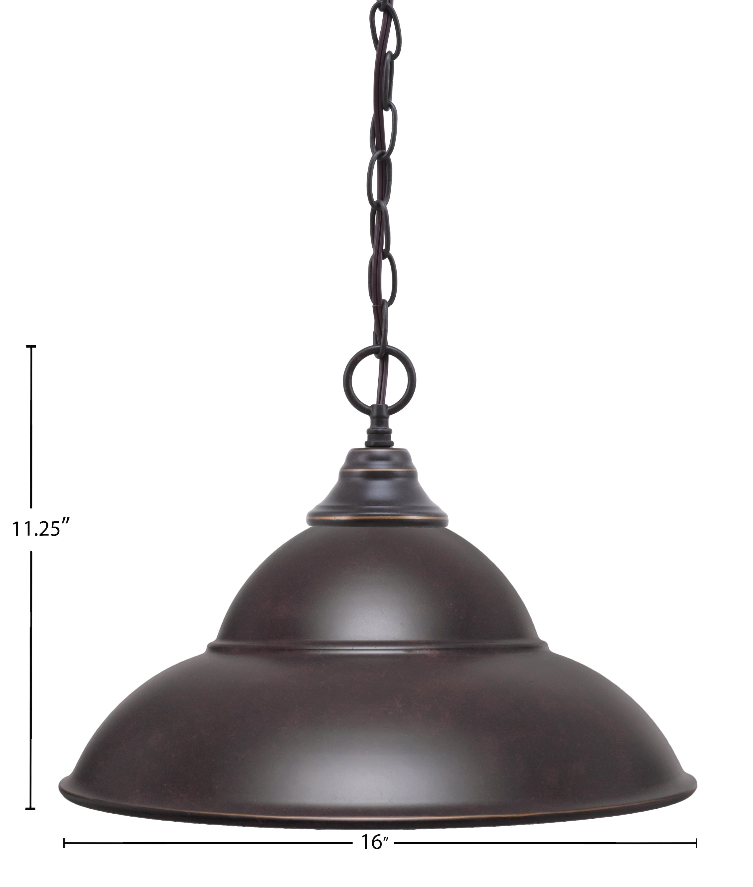 Chain One Light Pendant in Dark Granite with Dark Granite Double Bubble Metal Shade Shade