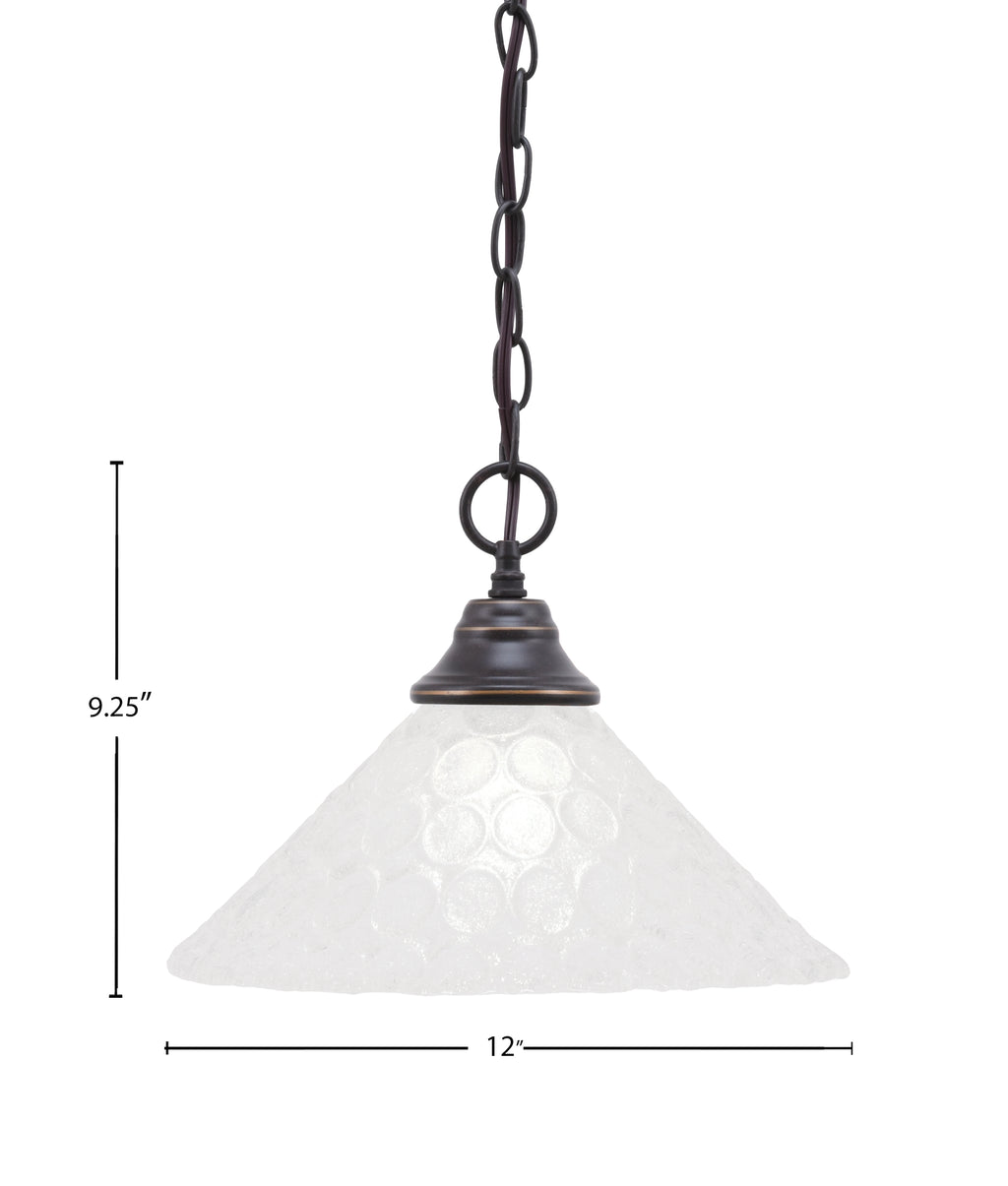 Any One Light Pendant in Dark Granite with 12" Italian Bubble Shade