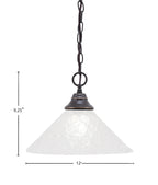 Any One Light Pendant in Dark Granite with 12" Italian Bubble Shade