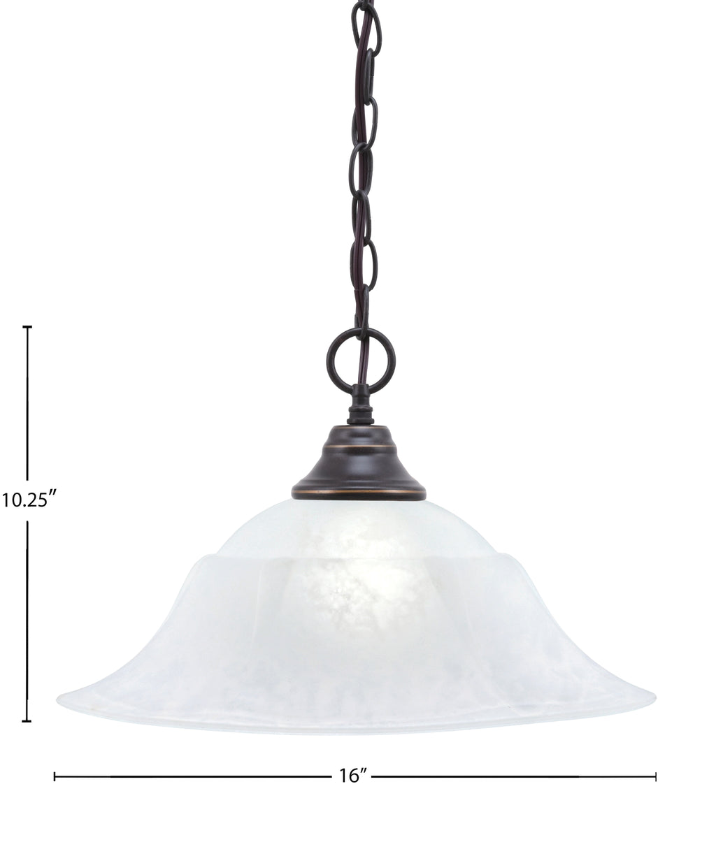 Any One Light Pendant in Dark Granite with 16" White Marble Shade