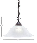 Any One Light Pendant in Dark Granite with 16" White Marble Shade
