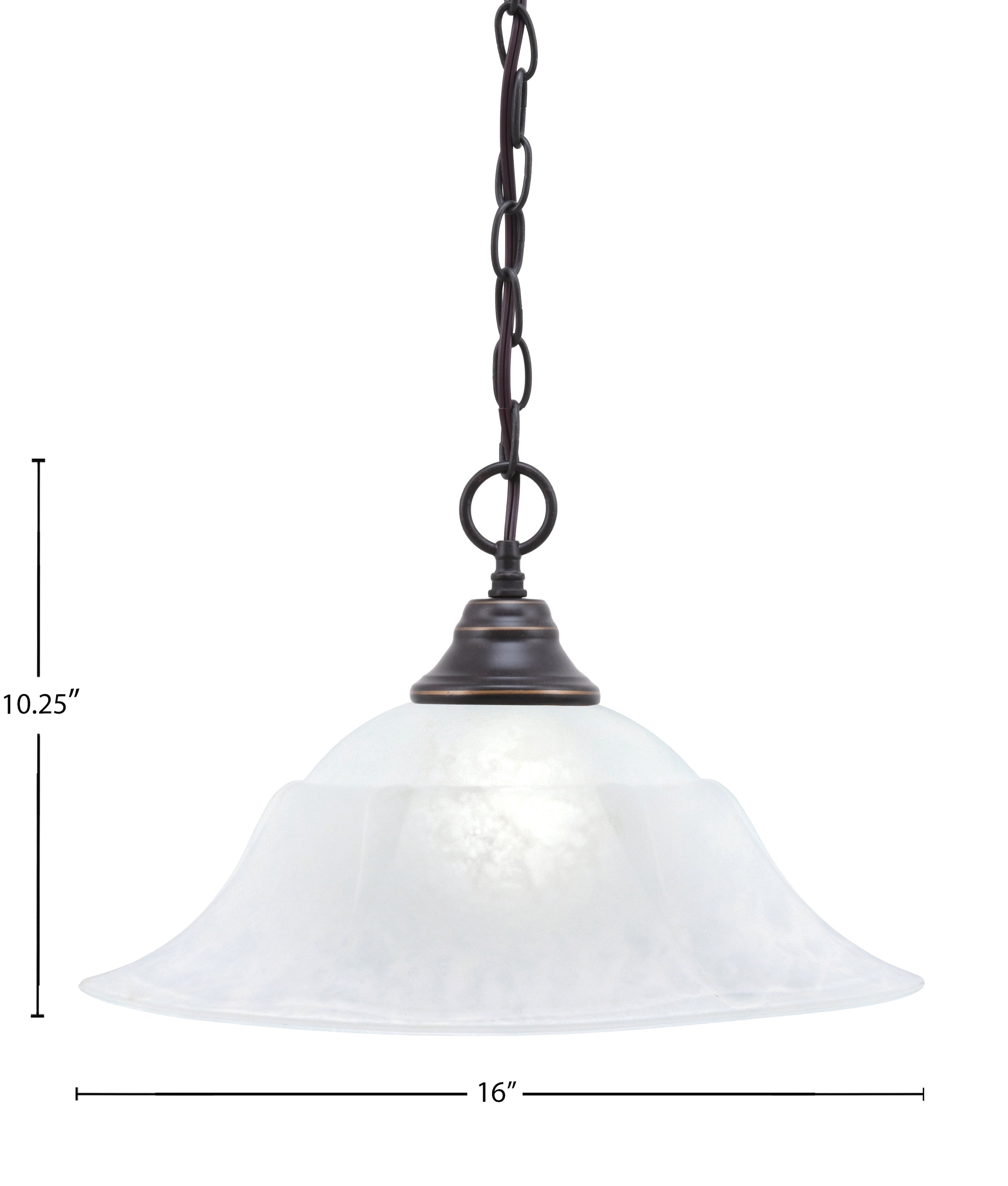 Any One Light Pendant in Dark Granite with 16" White Marble Shade
