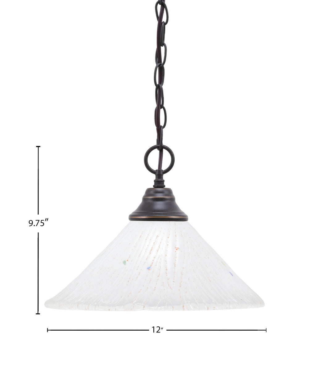 Any One Light Pendant in Dark Granite with 12" Frosted Crystal Shade
