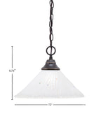 Any One Light Pendant in Dark Granite with 12" Frosted Crystal Shade