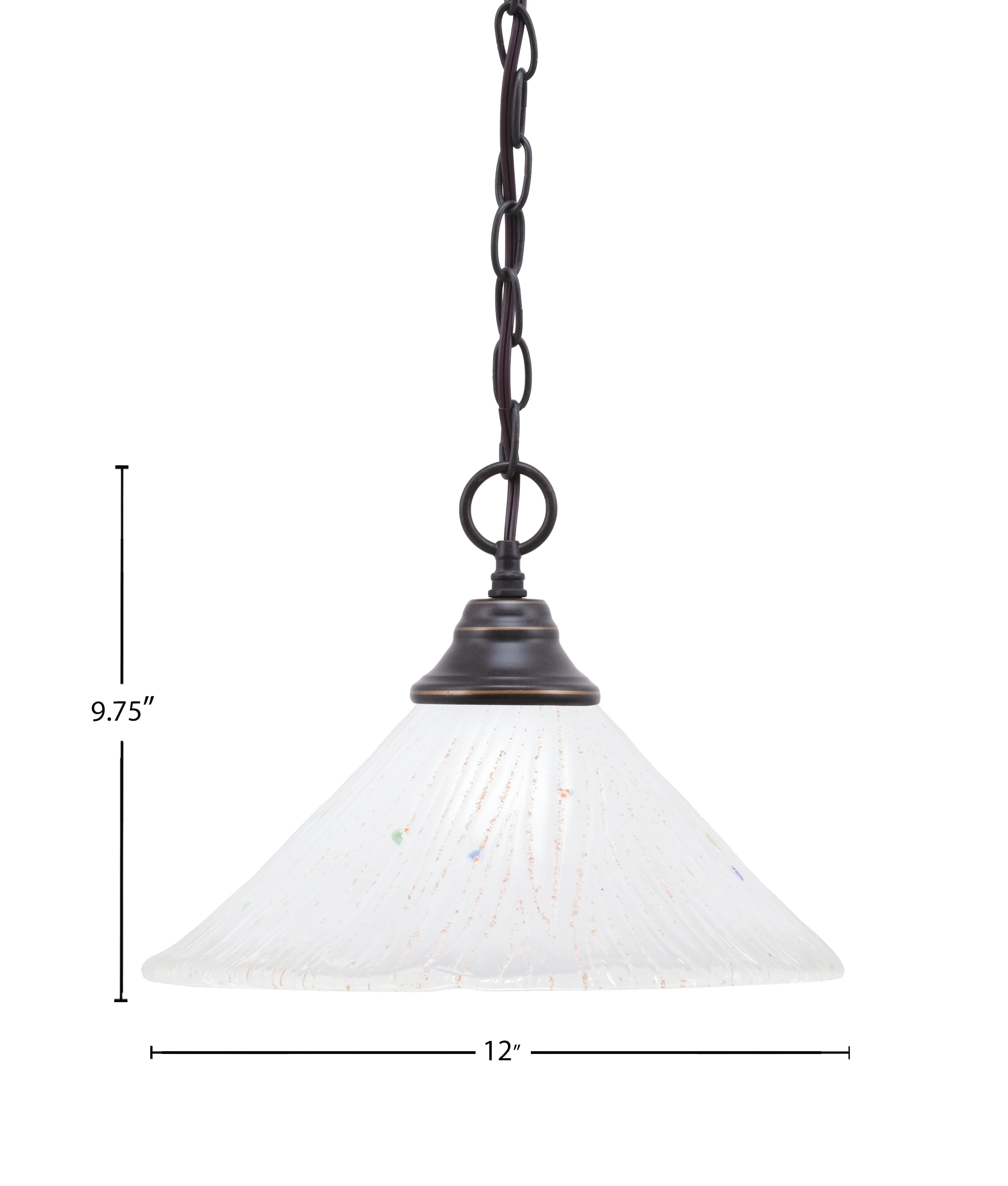 Any One Light Pendant in Dark Granite with 12" Frosted Crystal Shade