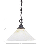 Any One Light Pendant in Dark Granite with 12" Gold Ice Shade