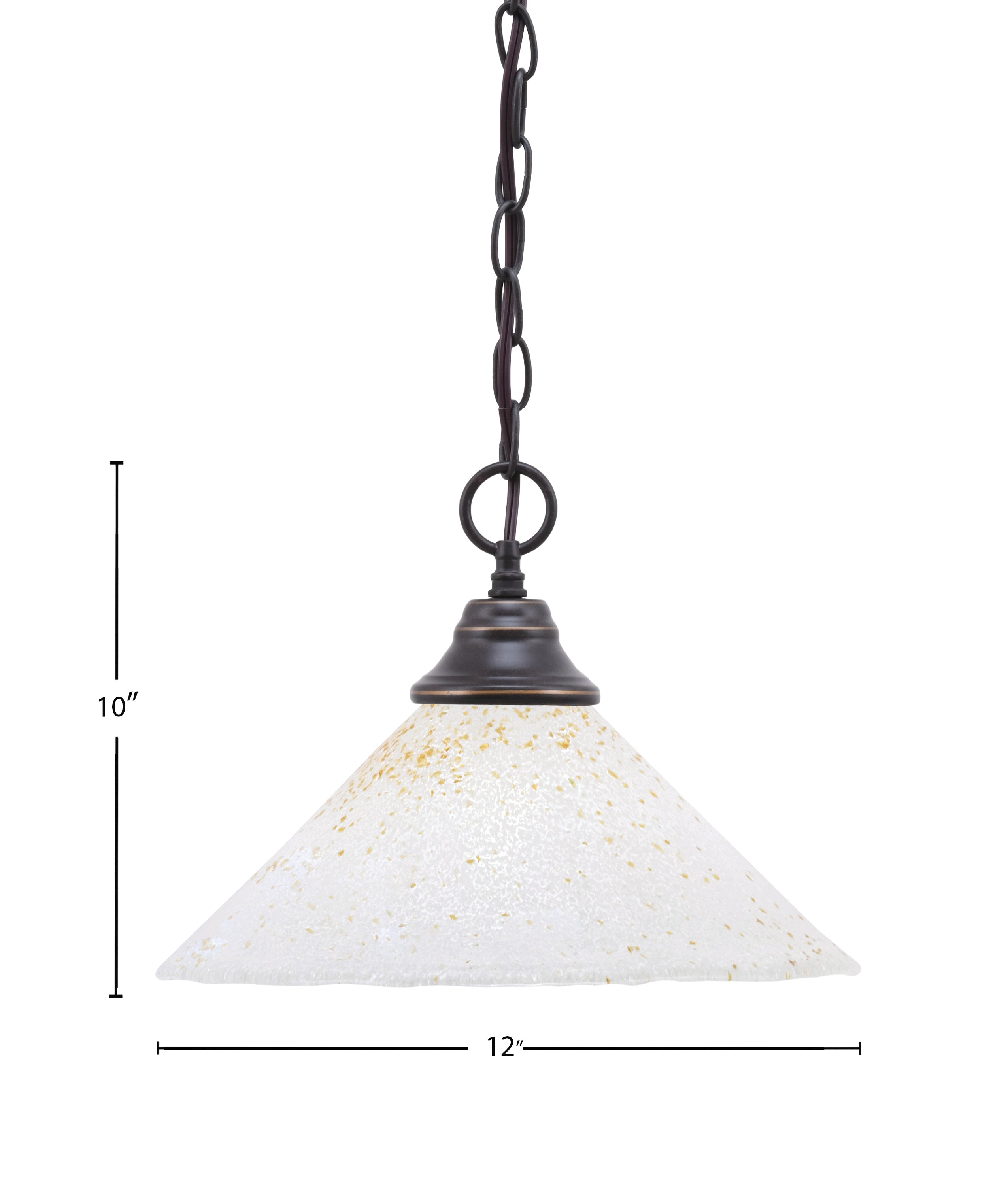 Any One Light Pendant in Dark Granite with 12" Gold Ice Shade