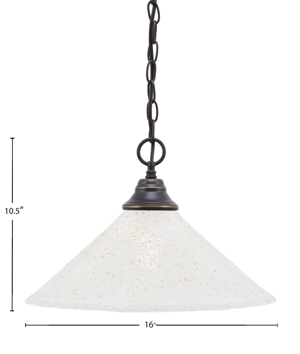 Any One Light Pendant in Dark Granite with 16" Gold Ice Shade