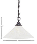 Any One Light Pendant in Dark Granite with 16" Gold Ice Shade