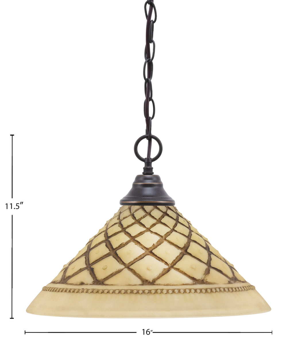 Any One Light Pendant in Dark Granite with 16" Chocolate Icing Shade