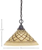 Any One Light Pendant in Dark Granite with 16" Chocolate Icing Shade