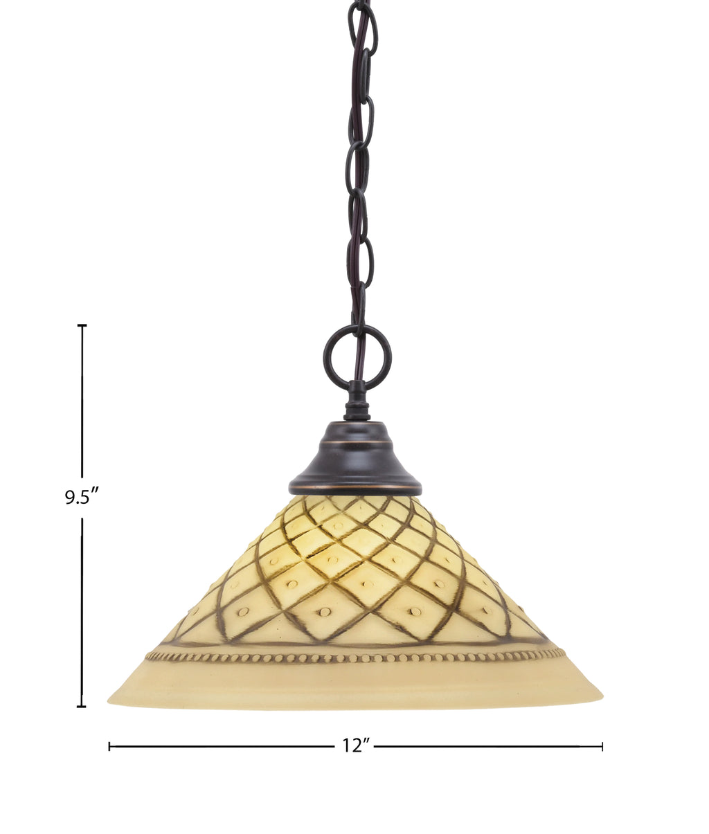 Any One Light Pendant in Dark Granite with 12" Chocolate Icing Shade