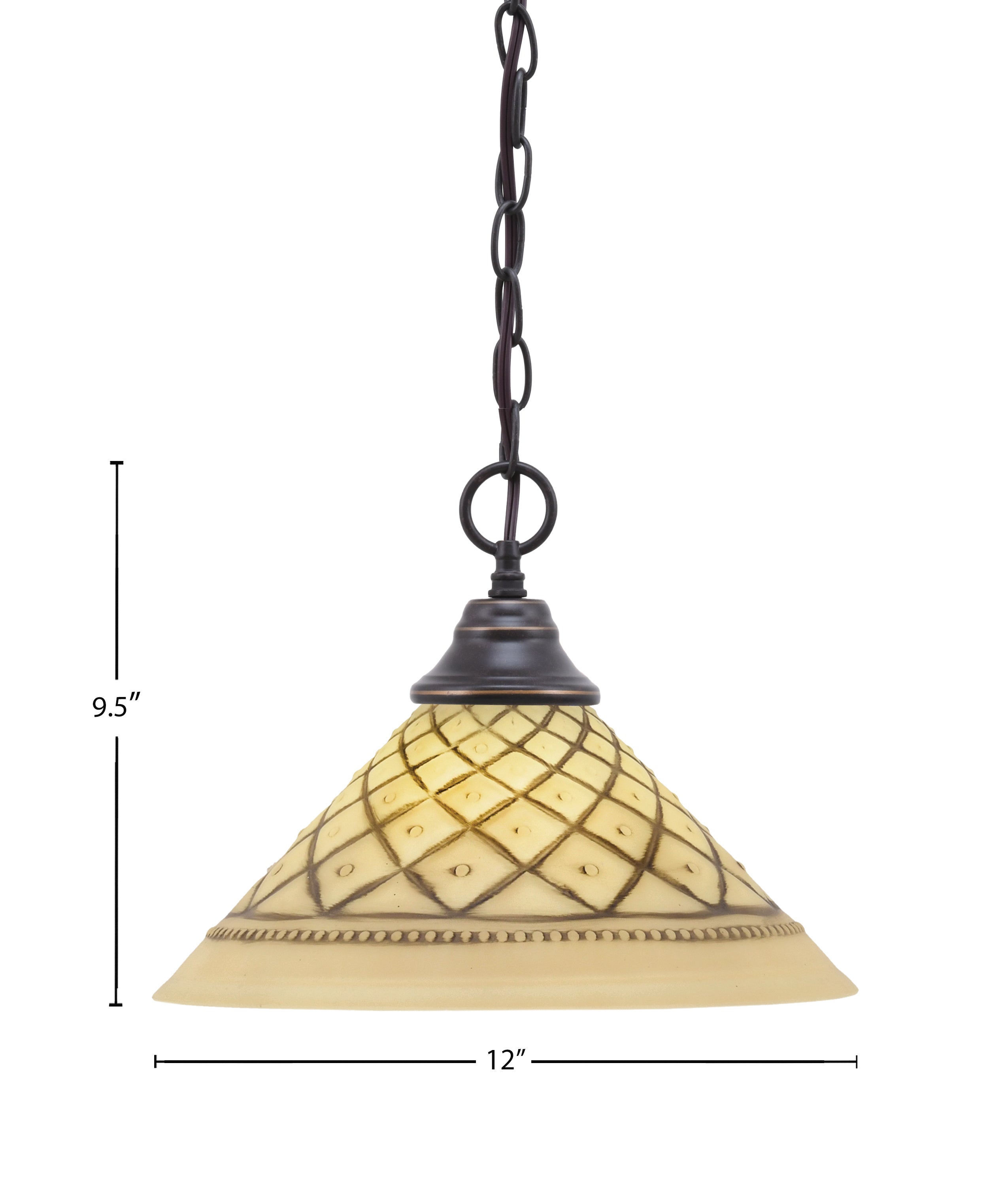 Any One Light Pendant in Dark Granite with 12" Chocolate Icing Shade