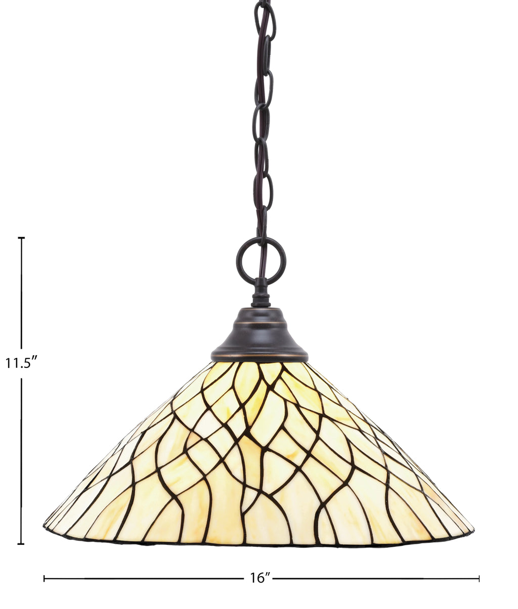 Any One Light Pendant in Dark Granite with 16" Sandhill Art Glass Shade