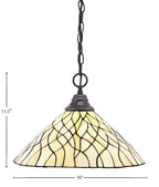 Any One Light Pendant in Dark Granite with 16" Sandhill Art Glass Shade
