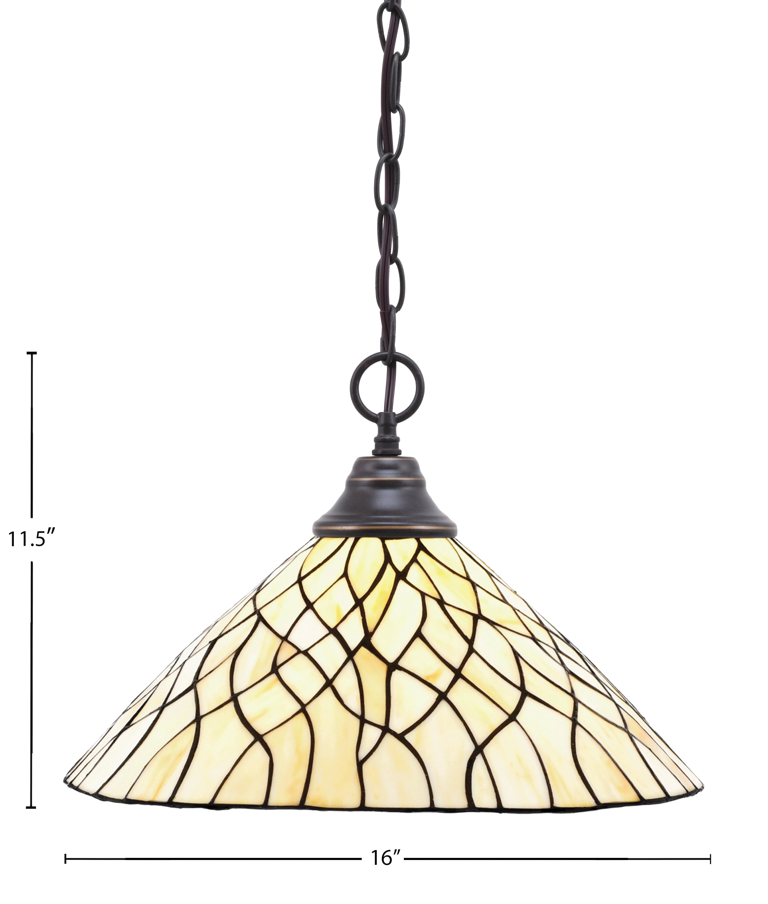 Any One Light Pendant in Dark Granite with 16" Sandhill Art Glass Shade