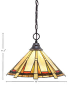 Any One Light Pendant in Dark Granite with 16" Zion Art Glass Shade