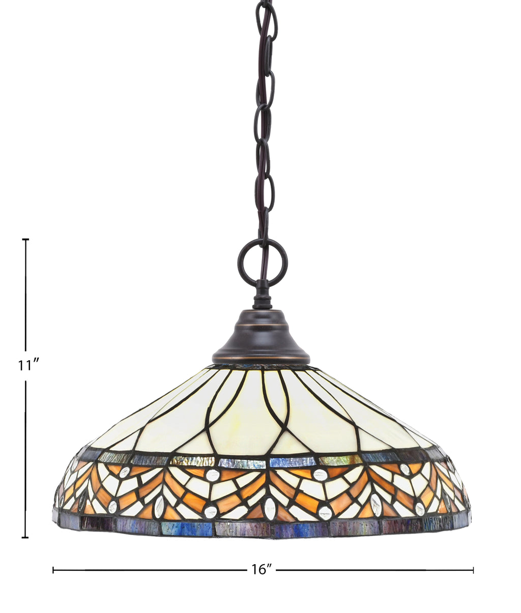 Any One Light Pendant in Dark Granite with 16" Royal Merlot Art Glass Shade