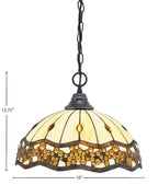 Any One Light Pendant in Dark Granite with 16" Roman Jewel Art Glass Shade