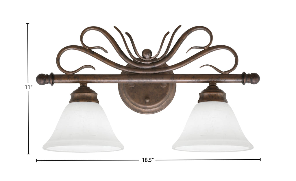 Swan Two Light Bath Bar in Bronze with 7" White Muslin Shade