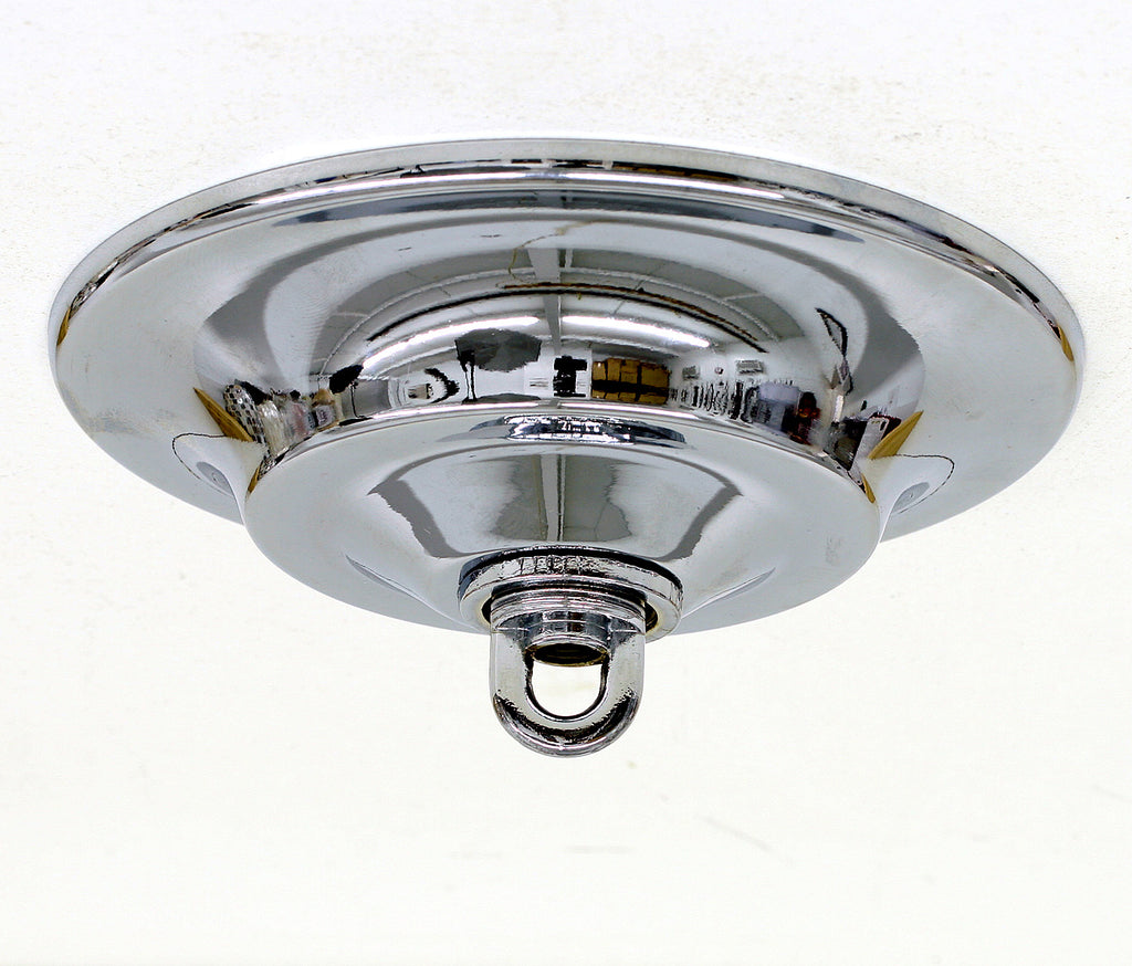 Chain One Light Pendant in Chrome with White Muslin Shade