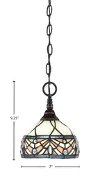Chain One Light Mini Pendant in Black Copper with Royal Merlot Art Glass Shade