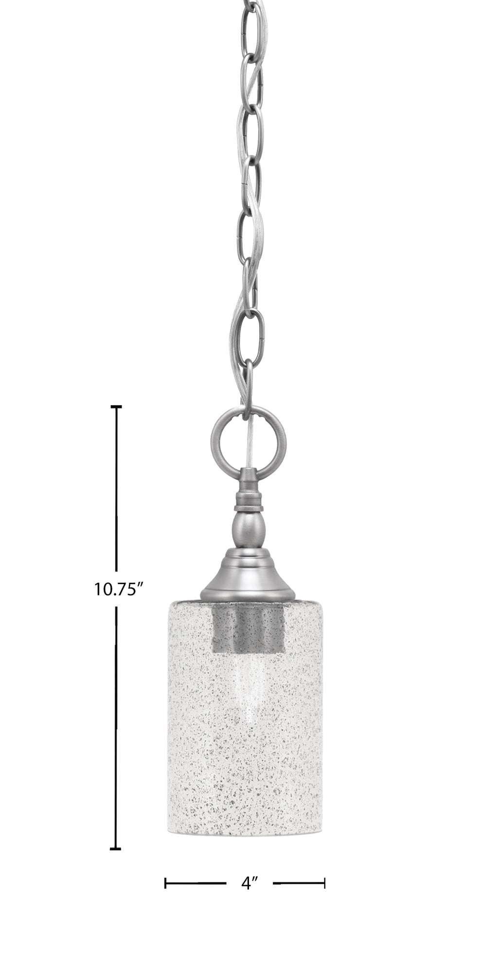 Chain One Light Mini Pendant in Brushed Nickel with Smoke Bubble Shade