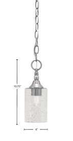 Chain One Light Mini Pendant in Brushed Nickel with Smoke Bubble Shade