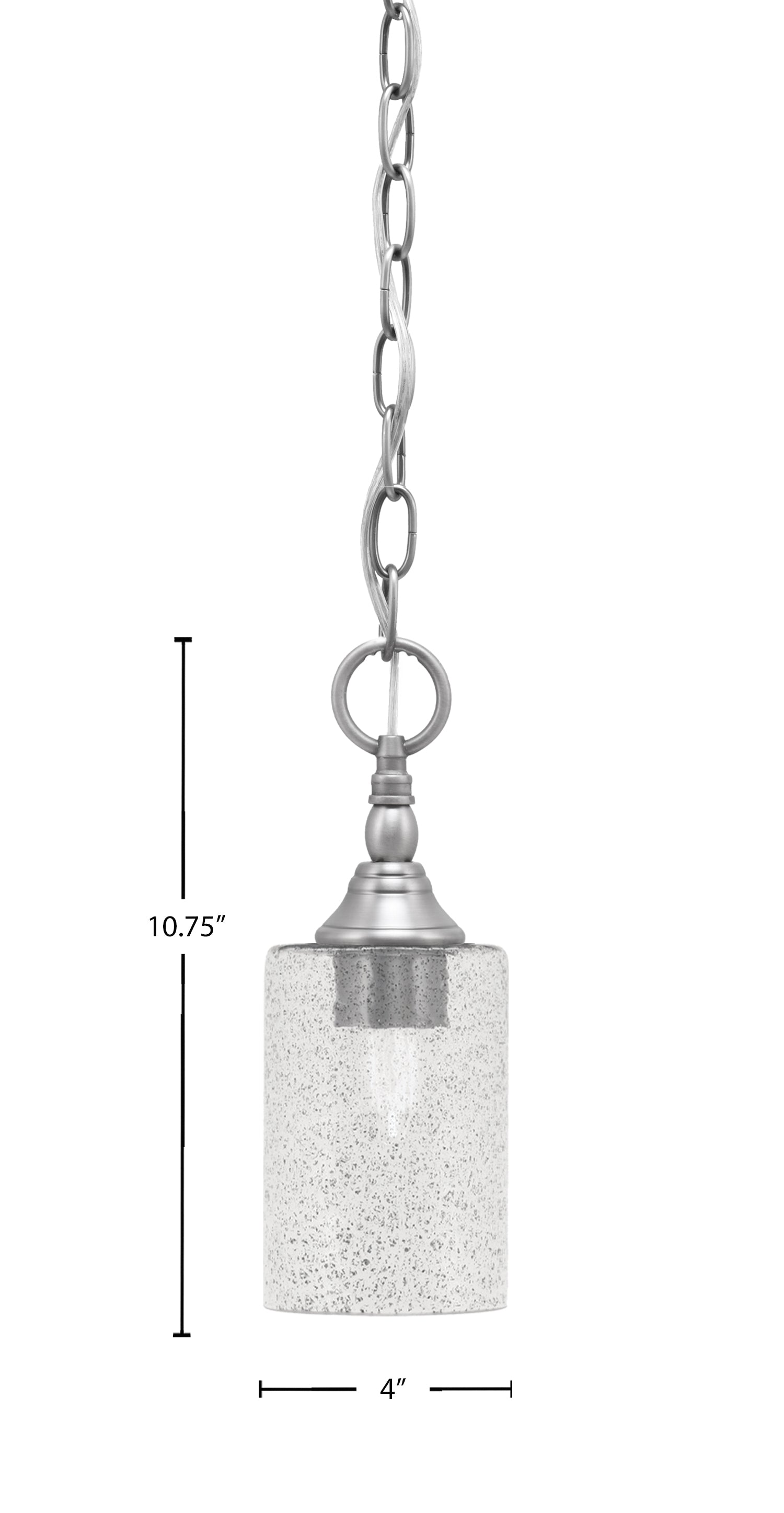 Chain One Light Mini Pendant in Brushed Nickel with Smoke Bubble Shade