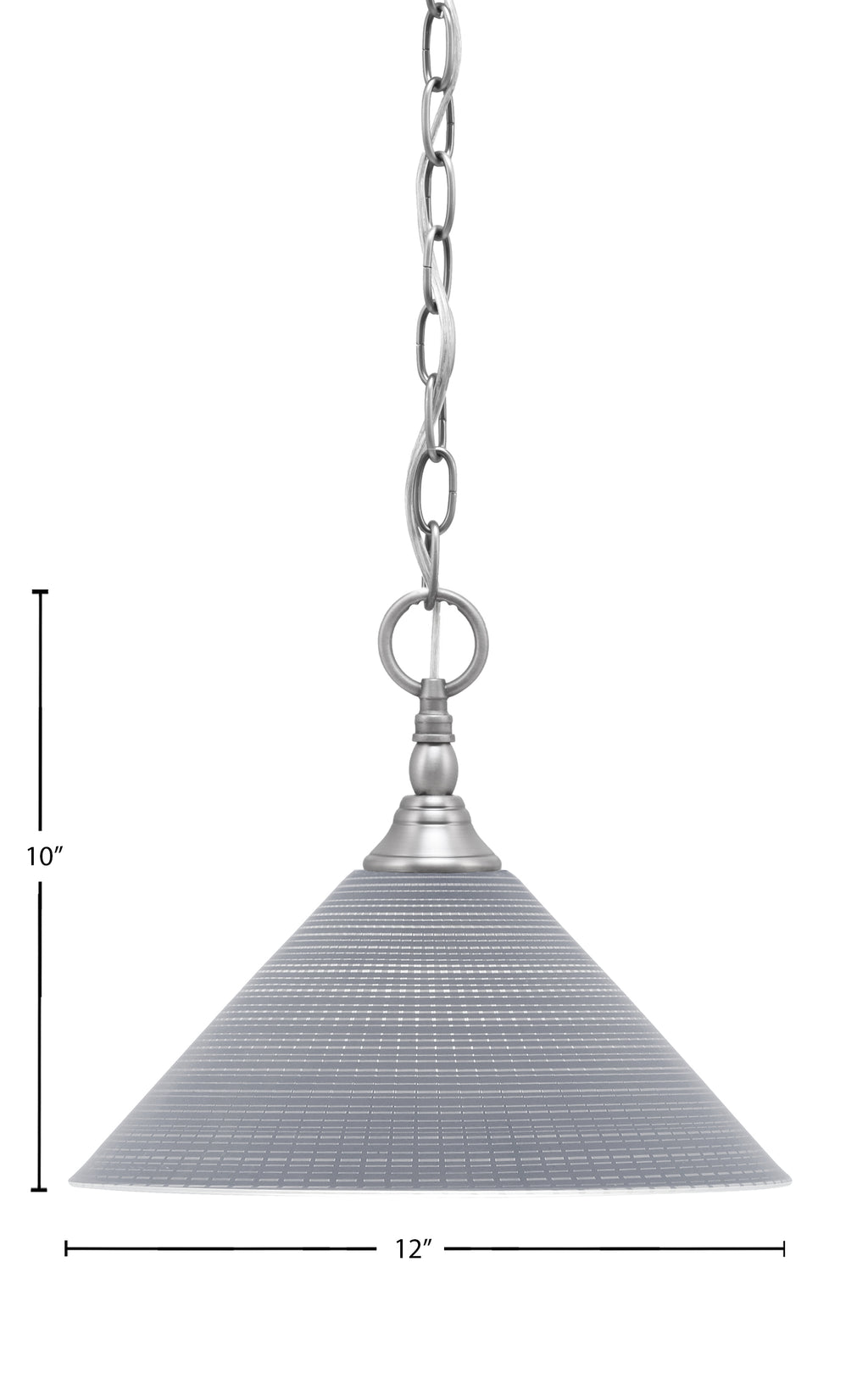 Chain One Light Mini Pendant in Brushed Nickel with Gray Matrix Shade