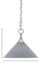 Chain One Light Mini Pendant in Brushed Nickel with Gray Matrix Shade