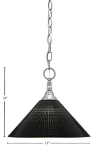 Chain One Light Mini Pendant in Brushed Nickel with Black Matrix Shade