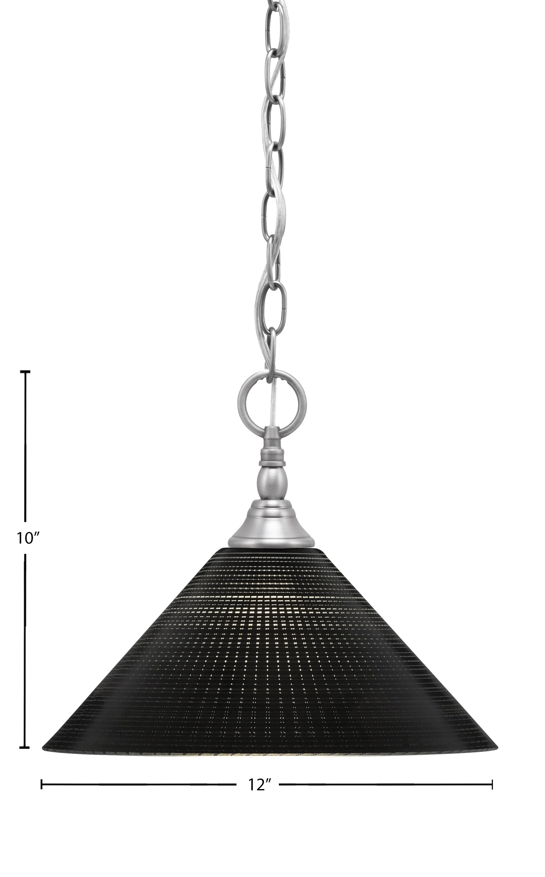 Chain One Light Mini Pendant in Brushed Nickel with Black Matrix Shade