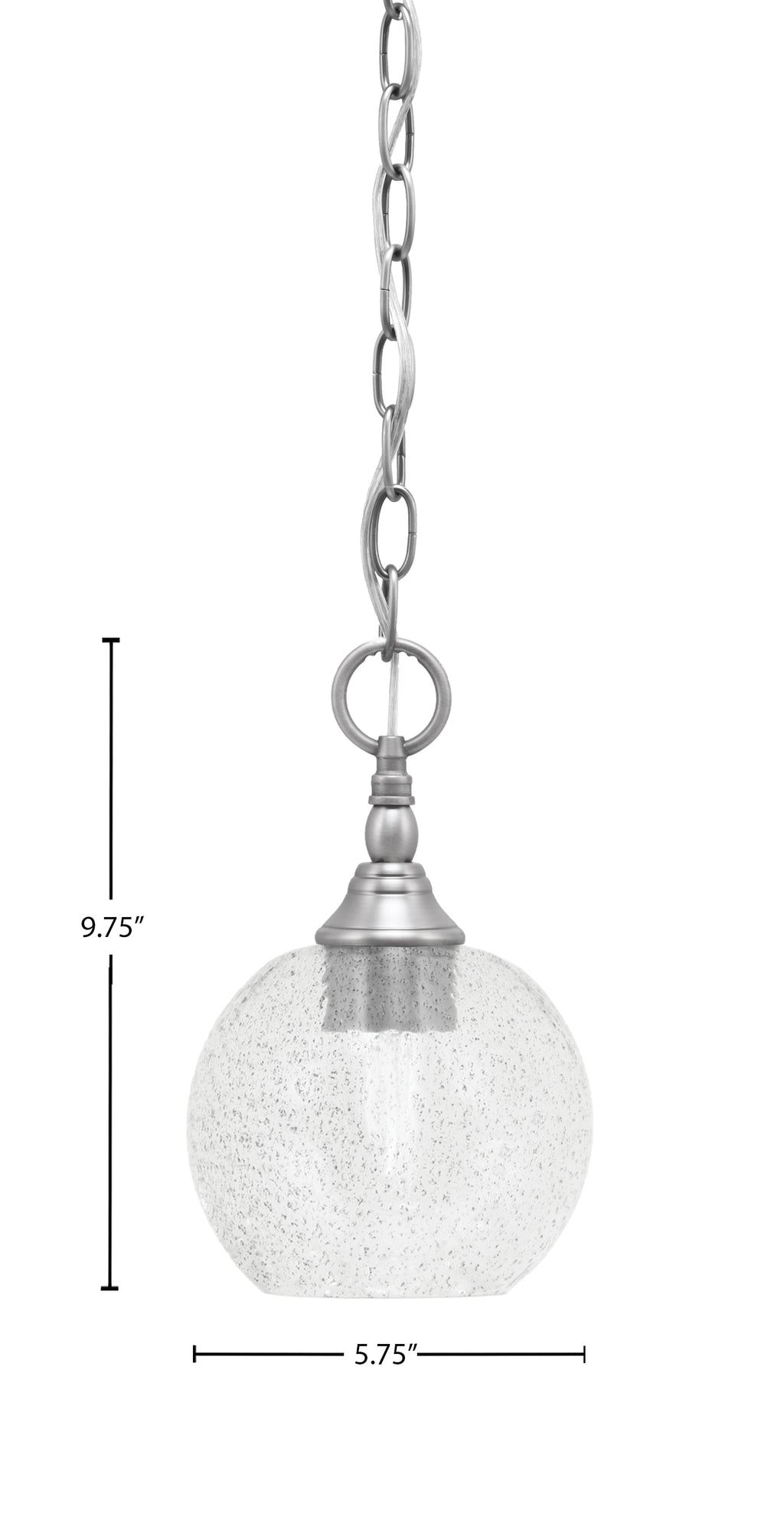 Chain One Light Mini Pendant in Brushed Nickel with Smoke Bubble Shade