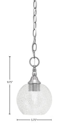 Chain One Light Mini Pendant in Brushed Nickel with Smoke Bubble Shade