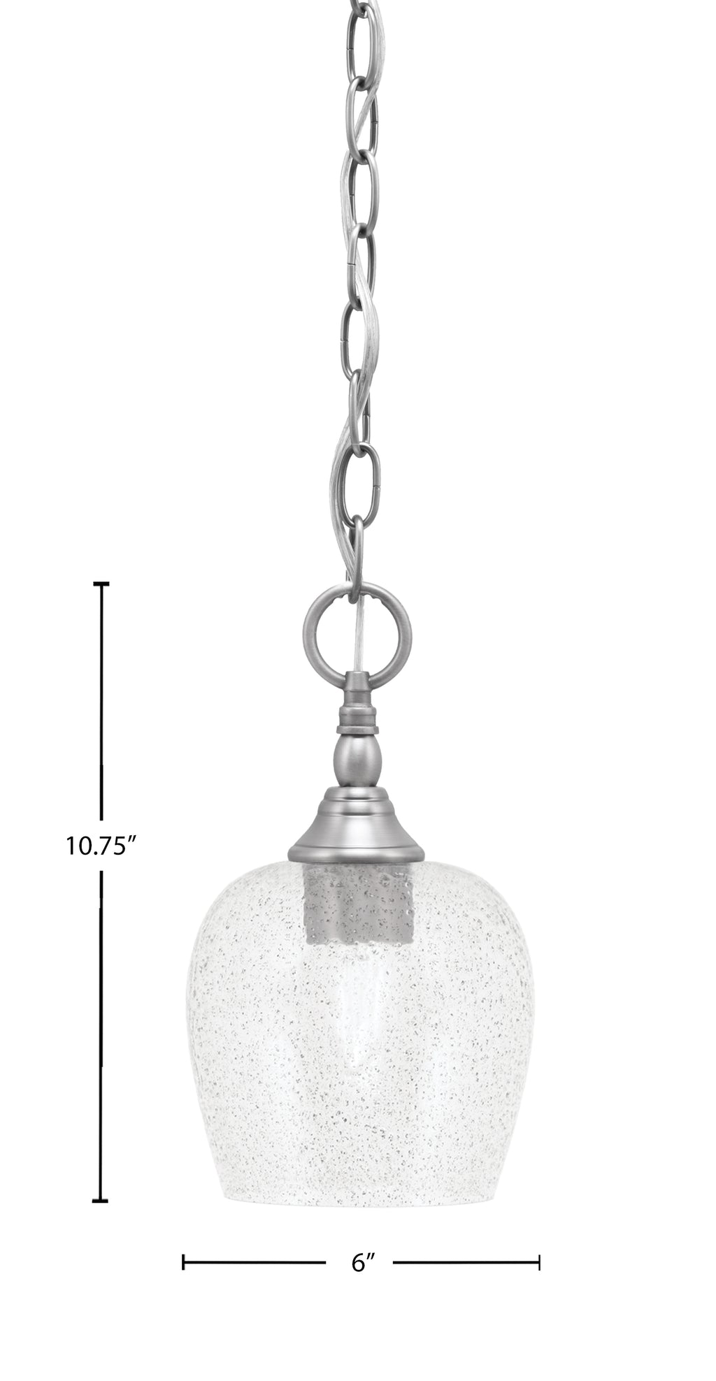 Chain One Light Mini Pendant in Brushed Nickel with Smoke Bubble Shade