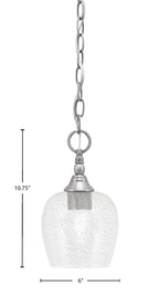 Chain One Light Mini Pendant in Brushed Nickel with Smoke Bubble Shade