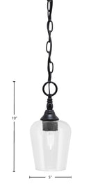 Chain One Light Mini Pendant in Matte Black with Clear Bubble Shade