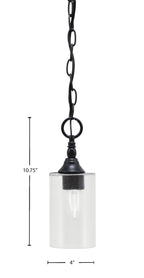 Chain One Light Mini Pendant in Matte Black with Clear Bubble Shade